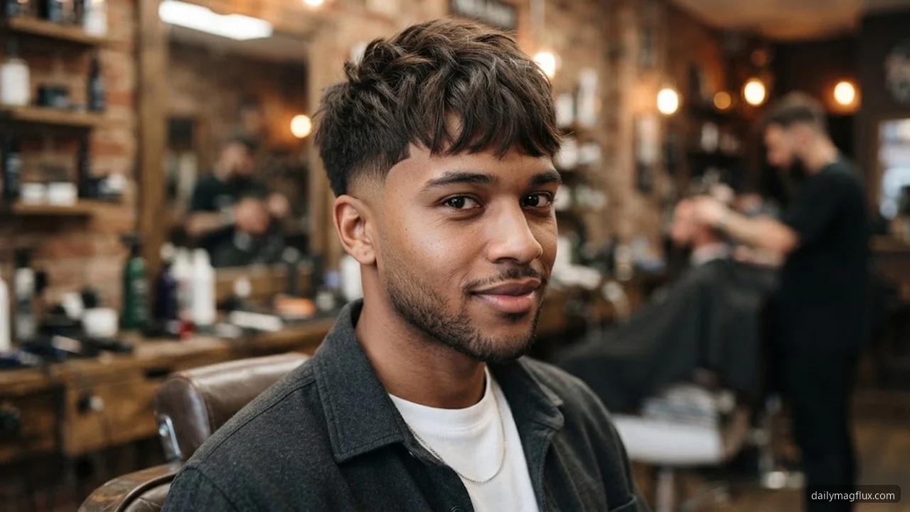 Thick Hair Textured Fringe - Low Taper Fade Textured Fringe hair visualizer
