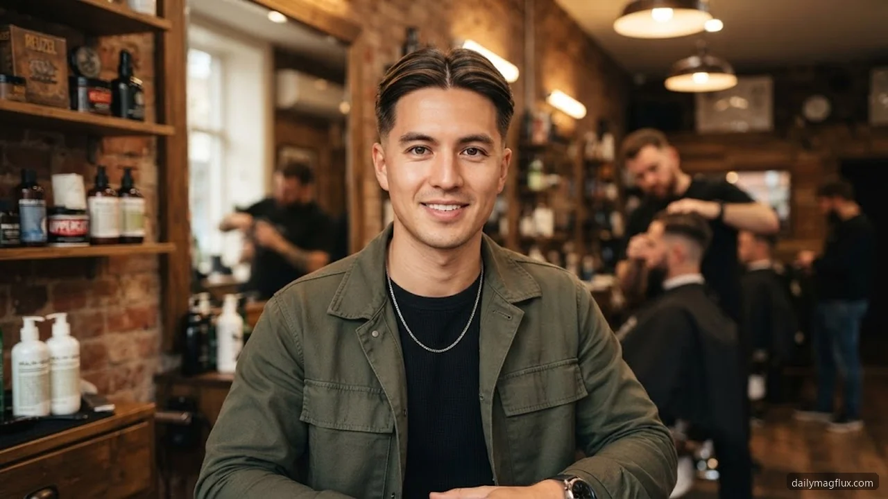Straight Hair - Mid Taper Fade Middle Part Styles hair visualizer