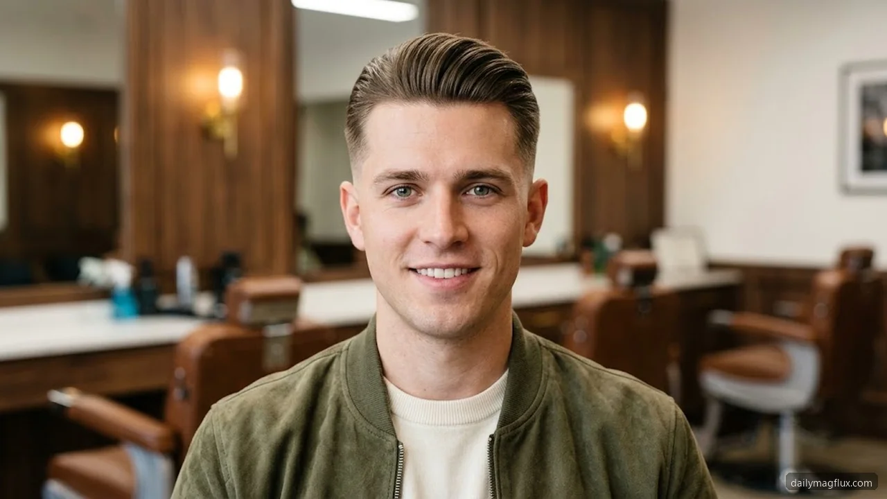 Natural Brushed-Back Ivy League Low Taper - Low Taper Fade Haircut for Straight Hair hair visualizer