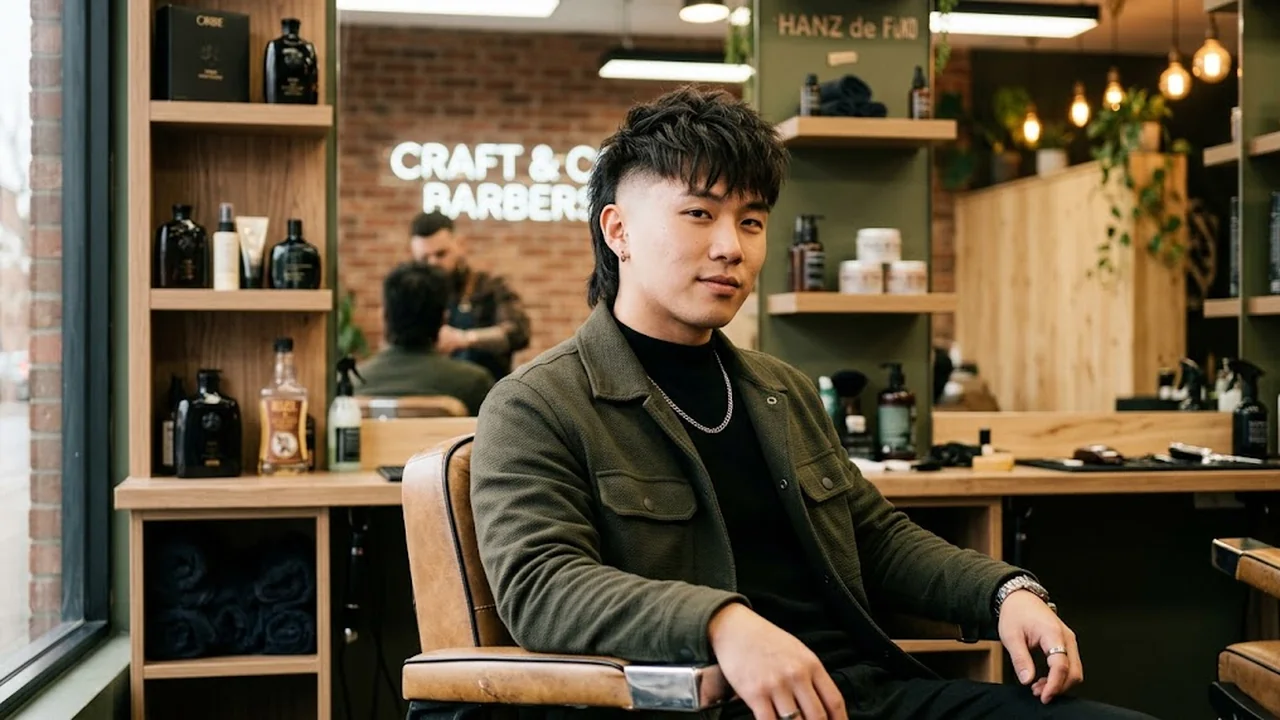 Asian Fringe Mullet with High Fade - Asian Mullet Hairstyle hair visualizer