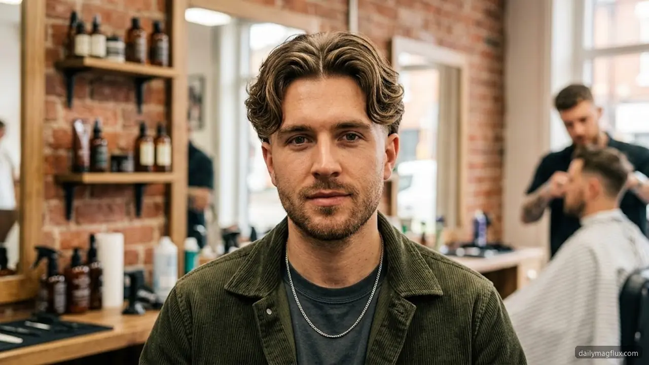 Wavy Hair - Mid Taper Fade Middle Part Styles hair visualizer