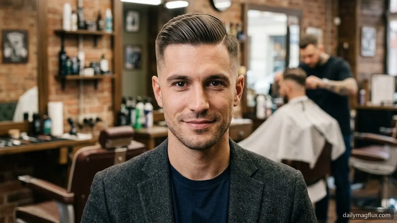 Mid Taper Fade Straight Hair