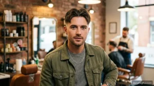 Low Taper Fade Middle Part